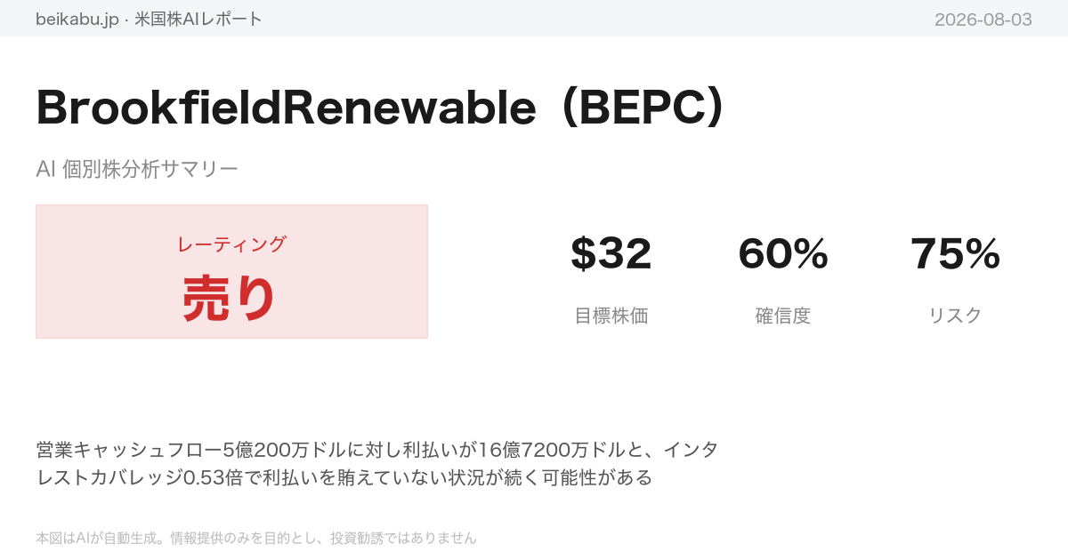 BrookfieldRenewable（BEPC）AI分析サマリー