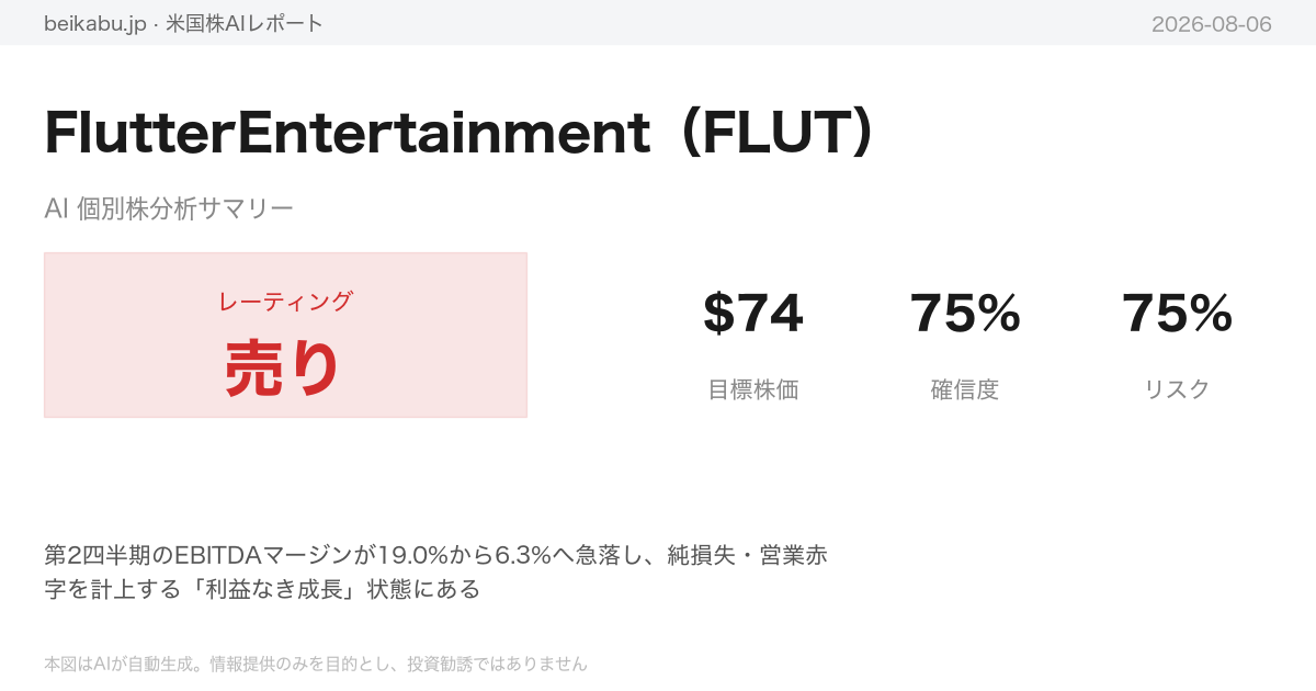 FlutterEntertainment(FLUT)AI分析サマリー