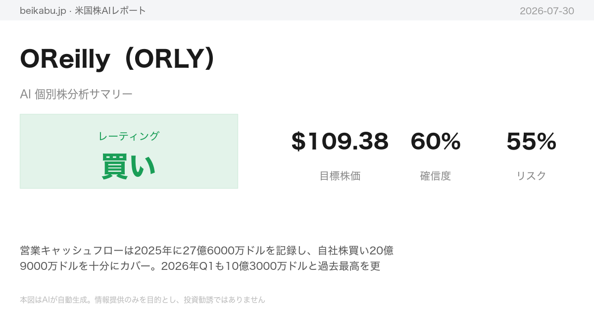 OReilly(ORLY)AI分析サマリー