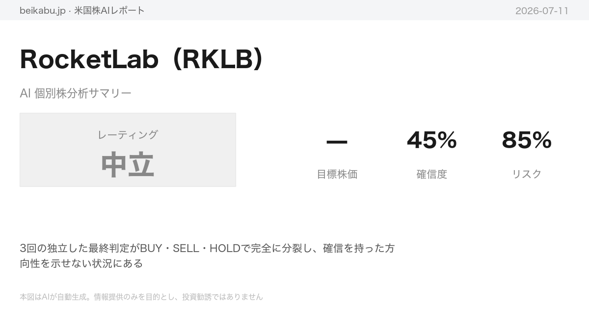 RocketLab（RKLB）AI分析サマリー